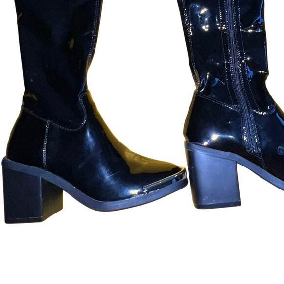 Lemonade Womens Size 8.5 Above Knee/Thigh Gothic 3 Inch Heel Boot 1/4 Side Zip - Picture 6 of 14